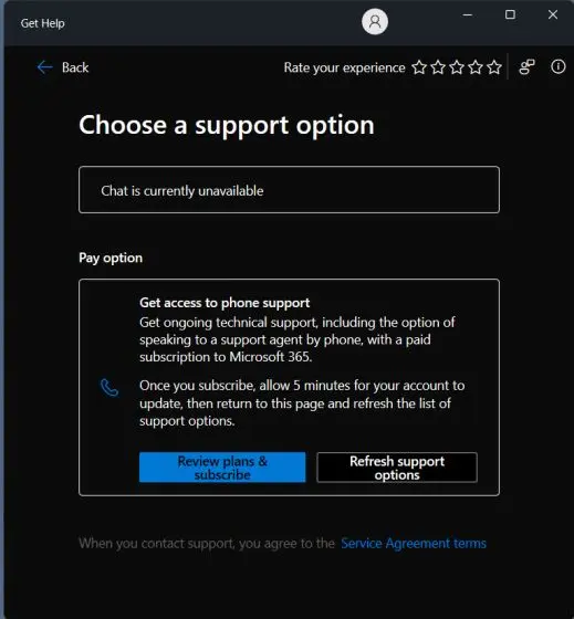Choose a support option