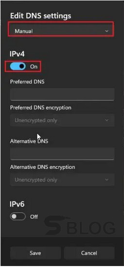Edit DNS settings