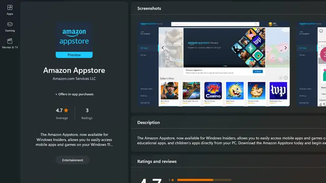 amazon appstore listing ms store