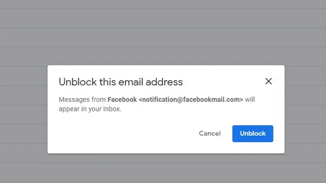 confirm unblocking email