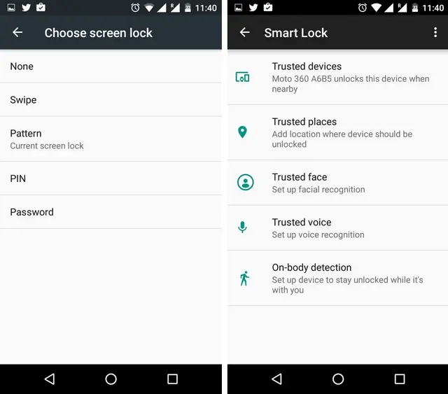 Android security tips smart lock