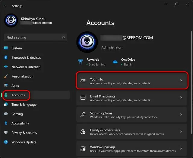 Switch Over From Microsoft Account to Local Account body