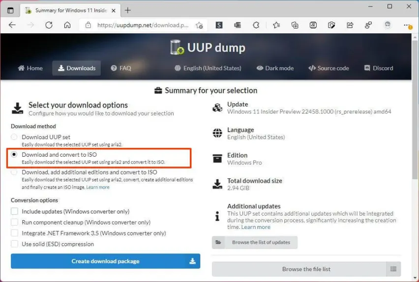uup dump tool windows 11 iso preview download