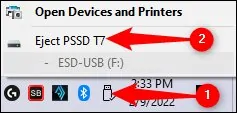 first click USB Icon Then click USB name